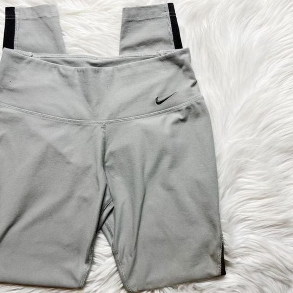 Nike Dri Fit Athletic Low Rise Full Length Leggings Two Tone Grey Size XS - Picture 4 of 5